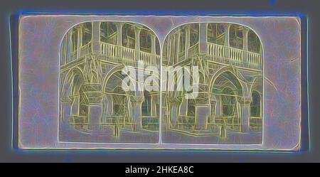 Inspiré par la vue sur le Palais des Doges à Venise, Venise, c. 1850 - c. 1880, imprimé albumine, hauteur 82 mm × largeur 173 mm, repensé par Artotop. L'art classique réinventé avec une touche moderne. Conception de lumière chaleureuse et gaie, de luminosité et de rayonnement de lumière. La photographie s'inspire du surréalisme et du futurisme, embrassant l'énergie dynamique de la technologie moderne, du mouvement, de la vitesse et révolutionne la culture Banque D'Images