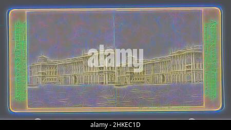 Inspiré par View of the Winter Palace à Saint-Pétersbourg, Kaiserlicher Winterpalast., L. Gothe, éditeur: E. Linde & Co. (Sophus Williams), Sint-Petersburg, éditeur: Berlin, c. 1850 - c. 1880, imprimé albumine, hauteur 85 mm × largeur 170 mm, repensé par Artotop. L'art classique réinventé avec une touche moderne. Conception de lumière chaleureuse et gaie, de luminosité et de rayonnement de lumière. La photographie s'inspire du surréalisme et du futurisme, embrassant l'énergie dynamique de la technologie moderne, du mouvement, de la vitesse et révolutionne la culture Banque D'Images