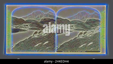 Inspiré par la vue du Lac du Mont-Cenis, vue près du lac du Mont Cenis, William England, Col du Mont Cenis, c. 1850 - c. 1880, imprimé albumine, hauteur 85 mm × largeur 170 mm, repensé par Artotop. L'art classique réinventé avec une touche moderne. Conception de lumière chaleureuse et gaie, de luminosité et de rayonnement de lumière. La photographie s'inspire du surréalisme et du futurisme, embrassant l'énergie dynamique de la technologie moderne, du mouvement, de la vitesse et révolutionne la culture Banque D'Images