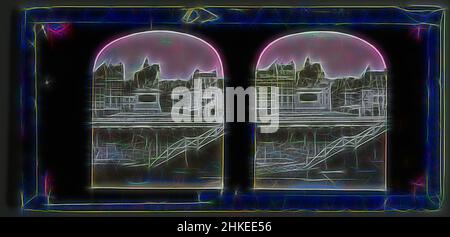 Inspiré par la statue équestre du roi Henri IV sur le pont neuf à Paris, France, Paris, 1856 - 1890, verre, Zegel rand :, lame, hauteur 83 mm × largeur 171 mm, réimaginé par Artotop. L'art classique réinventé avec une touche moderne. Conception de lumière chaleureuse et gaie, de luminosité et de rayonnement de lumière. La photographie s'inspire du surréalisme et du futurisme, embrassant l'énergie dynamique de la technologie moderne, du mouvement, de la vitesse et révolutionne la culture Banque D'Images