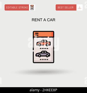 Louer une voiture simple icône de vecteur. Illustration de Vecteur