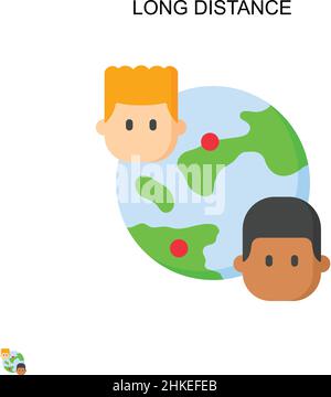 Icône de vecteur simple longue distance.Modèle de conception de symbole d'illustration pour élément d'interface utilisateur Web mobile. Illustration de Vecteur