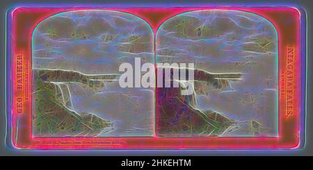 Inspiré par les chutes du Niagara depuis le pont Niagara Clifton, les chutes du Niagara depuis le nouveau pont suspendu, les chutes du Niagara, New York, George Barker, le pont Niagara Clifton, 1869 - 1889, papier, imprimé albumine, hauteur 86 mm × largeur 176 mm, réimaginé par Artotop. L'art classique réinventé avec une touche moderne. Conception de lumière chaleureuse et gaie, de luminosité et de rayonnement de lumière. La photographie s'inspire du surréalisme et du futurisme, embrassant l'énergie dynamique de la technologie moderne, du mouvement, de la vitesse et révolutionne la culture Banque D'Images