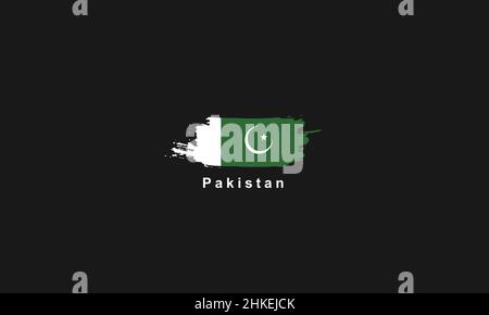 Motif Pinceaux Stoke Pakistan Flag Illustration de Vecteur