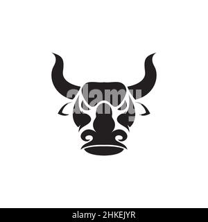motif tête de peur noire vache ou buffle logo, vecteur symbole graphique icône illustration idée créative Illustration de Vecteur