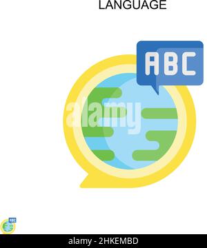 Icône de vecteur simple de langage.Modèle de conception de symbole d'illustration pour élément d'interface utilisateur Web mobile. Illustration de Vecteur