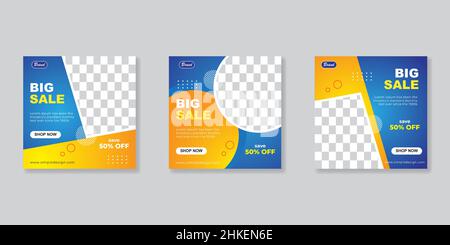 Bannière Web carrée de promotion minimaliste pour les meubles de médias sociaux ou la vente de mode Illustration de Vecteur