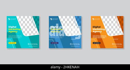 Modèle de publication sur les médias sociaux de marketing numérique Illustration de Vecteur