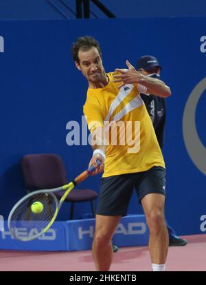 Richard Gasquet de France pendant l'Open Sud de, France., . au Sud de France Arena à Montpellier, France.Photo de Laurent Lairys/ABACAPRESS.COM crédit: Abaca Press/Alay Live News Banque D'Images