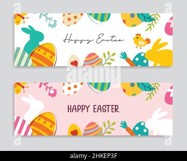 Happy easter egg carte de souhaits arrière-plan modèle.Peut être utilisé pour l'invitation, ad, papier,flyers, affiches, brochure. Illustration de Vecteur