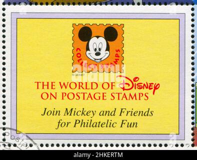 GUYANA - VERS 1995 : timbre imprimé par Guyana, présente les personnages de Walt Disney, Mickey Mouse, vers 1995 Banque D'Images