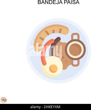 Bandeja paisa simple vecteur icône.Modèle de conception de symbole d'illustration pour élément d'interface utilisateur Web mobile. Illustration de Vecteur