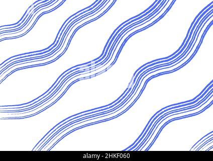 Arrière-plan abstrait blanc avec lignes de couleur bleu ondulées.Toile de fond avec une courbe fluide très périe rayures ornées.Motif d'onde.Design graphique moderne avec Banque D'Images