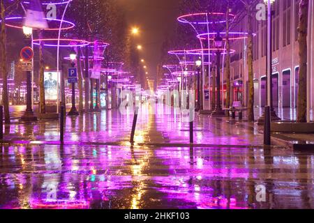 Paris sur les champs Elysées en décembre 2012 Banque D'Images