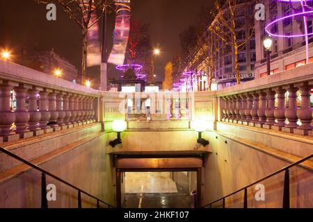 Paris sur les champs Elysées en décembre 2012 Banque D'Images