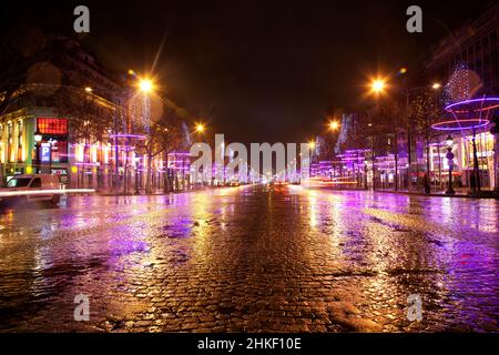 Paris sur les champs Elysées en décembre 2012 Banque D'Images