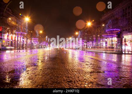 Paris sur les champs Elysées en décembre 2012 Banque D'Images