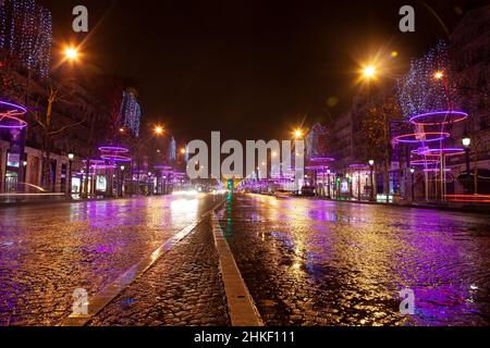 Paris sur les champs Elysées en décembre 2012 Banque D'Images