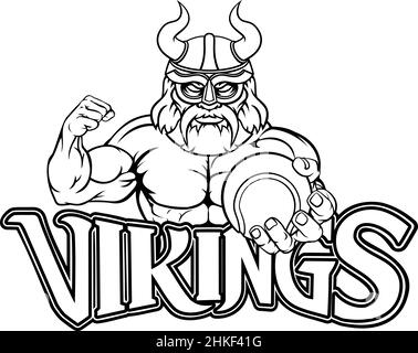 Sports Tennis Viking Mascot Illustration de Vecteur