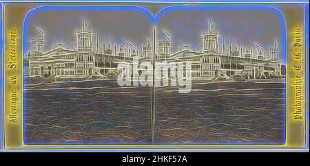 Inspiré par la salle des fêtes pour le premier festival allemand du chœur (Sängerbundesfest) à Dresde, 1865, Dresde (Saxe), salle des chanteurs, monument érigé à l'occasion de la Fête de Dresde, 25 juillet, Allemagne au stéréoscope, le Sängerbundesfest s'est tenu du 22 au 25 juillet 1865 à Dresde. Une salle de bal, revisitée par Artotop. L'art classique réinventé avec une touche moderne. Conception de lumière chaleureuse et gaie, de luminosité et de rayonnement de lumière. La photographie s'inspire du surréalisme et du futurisme, embrassant l'énergie dynamique de la technologie moderne, du mouvement, de la vitesse et révolutionne la culture Banque D'Images