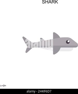 Icône de vecteur simple Shark.Modèle de conception de symbole d'illustration pour élément d'interface utilisateur Web mobile. Illustration de Vecteur