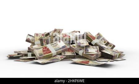 3D pile de 200 livres égyptiennes notes isolées sur fond blanc Banque D'Images