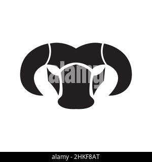 face noir logo taureau isolé, vecteur graphique symbole icône illustration idée créative Illustration de Vecteur