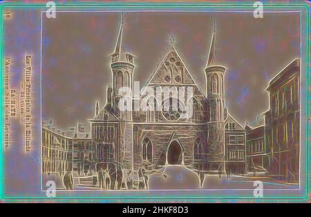 Inspiré par la vue de la Ridderzaal au Binnenhof à la Haye, la Haye, l'ancienne salle des Loteries, les Vles Principales de la Hollande, 24 vues, Binnenhof, 1850 - 1900, imprimerie, Hauteur 81 mm × largeur 126 mm, repensé par Artotop. L'art classique réinventé avec une touche moderne. Conception de lumière chaleureuse et gaie, de luminosité et de rayonnement de lumière. La photographie s'inspire du surréalisme et du futurisme, embrassant l'énergie dynamique de la technologie moderne, du mouvement, de la vitesse et révolutionne la culture Banque D'Images