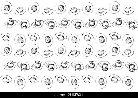 dessin vectoriel noir et blanc de la hachure d'un homme Banque D'Images