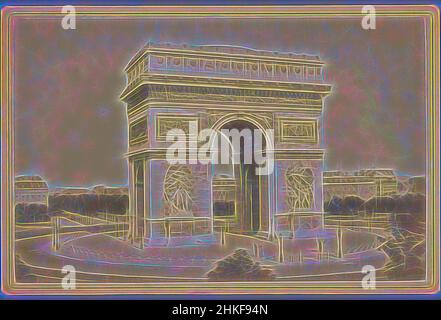 Inspiré par la vue de l'Arc de Triomphe à Paris, Paris, 1860 - 1890, empreinte d'albumine, hauteur 108 mm × largeur 165 mm, réimaginé par Artotop. L'art classique réinventé avec une touche moderne. Conception de lumière chaleureuse et gaie, de luminosité et de rayonnement de lumière. La photographie s'inspire du surréalisme et du futurisme, embrassant l'énergie dynamique de la technologie moderne, du mouvement, de la vitesse et révolutionne la culture Banque D'Images