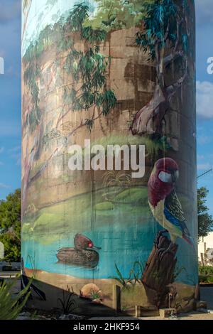 Water Tower Art, Lockhart, Nouvelle-Galles du Sud, Australie Banque D'Images
