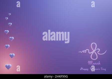 Bonne journée internationale de la femme.Bannière avec éléments 8 nombre 3D rendu.Symbole du printemps de mars, carte de vœux. Banque D'Images