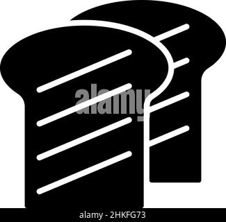 Pain grillé Glyph Icon Food Vector Illustration de Vecteur