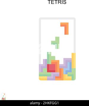 Tetris simple vector icône.Modèle de conception de symbole d'illustration pour élément d'interface utilisateur Web mobile. Illustration de Vecteur