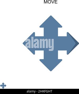 Déplacer l'icône de vecteur simple.Modèle de conception de symbole d'illustration pour élément d'interface utilisateur Web mobile. Illustration de Vecteur