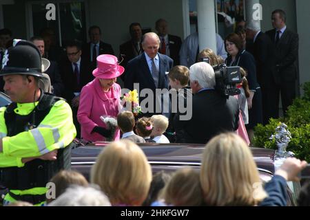 La Reine et le prince Philip visitent Llandudno au nord du pays de Galles Banque D'Images