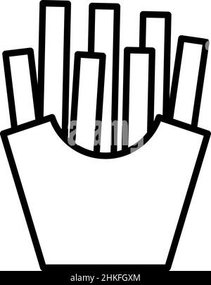 Symbole de contour des frites vecteur alimentaire Illustration de Vecteur