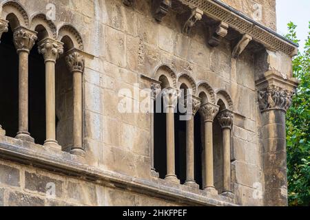 Espagne, Navarre, Estella (Lizarra), scène sur le Camino Francés, route espagnole du pèlerinage à Saint-Jacques-de-Compostelle, classée au patrimoine mondial de l'UNESCO, 12th Palais des Rois de Navarre ou Palais des Ducs de Grenade d'Ega abrite le musée Gustavo de Maeztu Banque D'Images