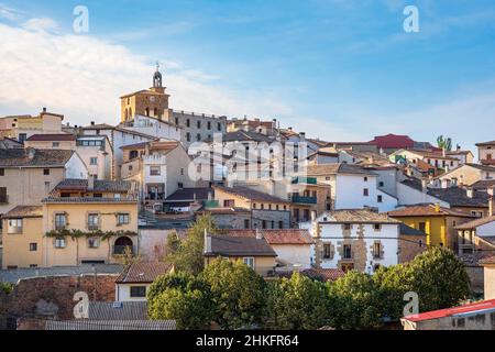 Espagne, Navarre, Ciruqui (Zirauki), village sur le Camino Francés, route espagnole du pèlerinage à Saint-Jacques-de-Compostelle, classé au patrimoine mondial de l'UNESCO Banque D'Images