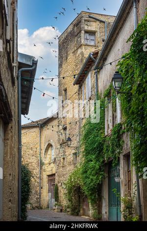 France, Gironde, la Reole, ville d'Art et d'Histoire, scène sur la via Lemovicensis ou Vezelay Way, l'un des principaux moyens de Saint-Jacques-de-Compostelle, Hotel Peysseguin médiéval Banque D'Images