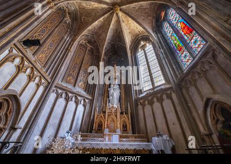 France, Gironde, la Reole, ville d'Art et d'Histoire, scène sur la via Lemovicensis ou Vezelay Way, l'une des voies principales vers Saint-Jacques-de-Compostelle, église Saint-Pierre Banque D'Images