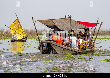 Bénin, Cotonou, ville flottante de Ganvie Banque D'Images