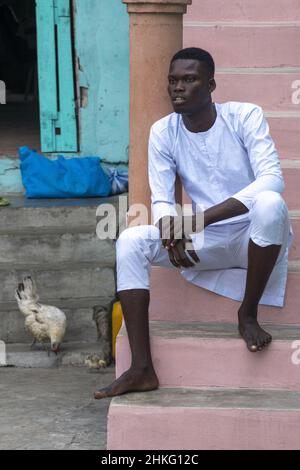 Bénin, Cotonou, ville flottante de Ganvie Banque D'Images