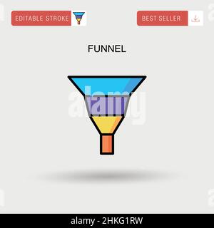 Icône de vecteur simple entonnoir. Illustration de Vecteur