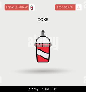 Icône de vecteur simple Coca. Illustration de Vecteur