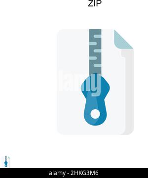 Icône vecteur simple zip.Modèle de conception de symbole d'illustration pour élément d'interface utilisateur Web mobile. Illustration de Vecteur