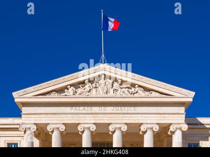 Vue extérieure du Palais de Justice de Marseille, France. Banque D'Images