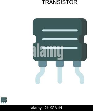 Icône de vecteur simple transistor.Modèle de conception de symbole d'illustration pour élément d'interface utilisateur Web mobile. Illustration de Vecteur