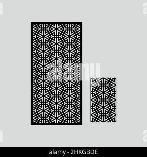 Gabarits de coupe CNC Vector pour CNC laser, Router, plasma, jet d'eau, Plotter.Utilisé pour 4 x 8 feuilles MDF, MÉTAL, JAALI, PVC, contreplaqué,ACP, marbre acrylique Illustration de Vecteur