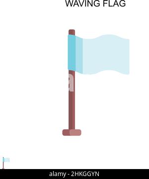 Icône de vecteur simple de drapeau d'ondulation.Modèle de conception de symbole d'illustration pour élément d'interface utilisateur Web mobile. Illustration de Vecteur